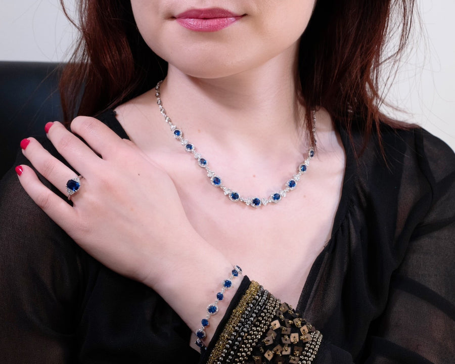 Sapphire Diamond Ring -