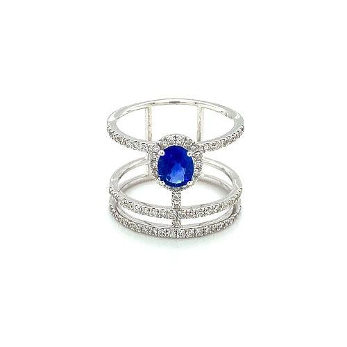 Sapphire Diamond Ring -