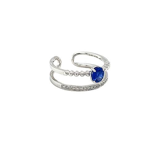 Sapphire Diamond Ring-Sapphire Diamond Ring -