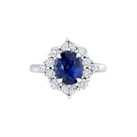 Sapphire Diamond Ring-Sapphire Diamond Ring - SRNEL00398