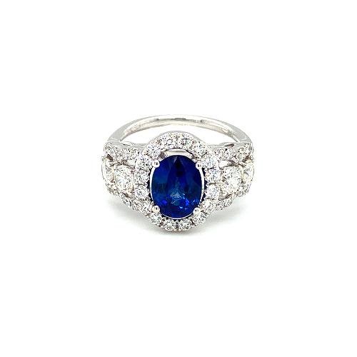 Sapphire Diamond Ring-Sapphire Diamond Ring -