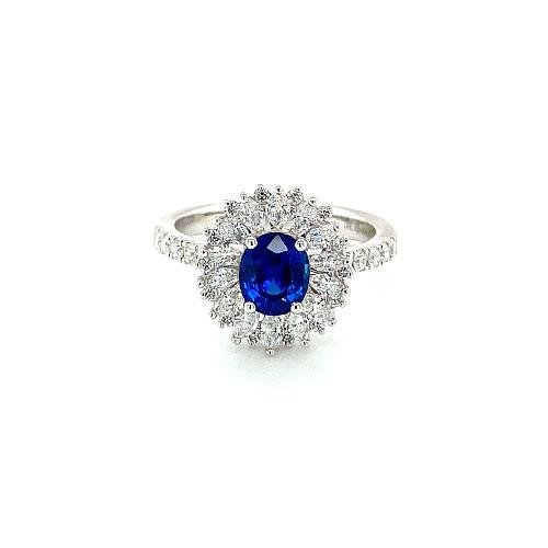 Sapphire Diamond Ring-Sapphire Diamond Ring -