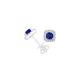 Sapphire Diamond Stud Earrings-Sapphire Diamond Stud Earrings - SENEL00166