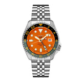 Seiko 5 Sports SKX Sports Style GMT Series SSK005-Seiko 5 Sports SSK005 - Seiko 5 Sports SKX Sports Style GMT Series SSK005 in a 42.5mm stainless steel case with orange dial on stainless steel bracelet, featuring a GMT function, date display and automatic movement with up to 42 hours of power reserve.