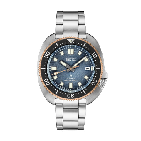 Seiko Prospex 1970 Heritage Diver's Watch SPB288-Seiko Prospex 1970 Heritage Diver's Watch SPB288 in a 42.7mm stainless steel case with blue dial on stainless steel bracelet, featuring a date display and automatic movement with up to 70 hours of power reserve.