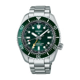 Seiko Prospex 1968 Heritage Diver's GMT SPB381-Seiko Prospex 1968 Heritage Diver's GMT SPB381 in a 42mm stainless steel case with green dial on stainless steel bracelet, featuring a date display and automatic movement with up to 72 hours of power reserve.