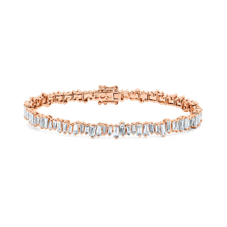 Shy Creation Baguette Diamond Bangle - SC37215239V4ZS - Shy Creation Diamond Baguette Bangle in 14 karat rose gold with diamonds totaling 2.78 carats.