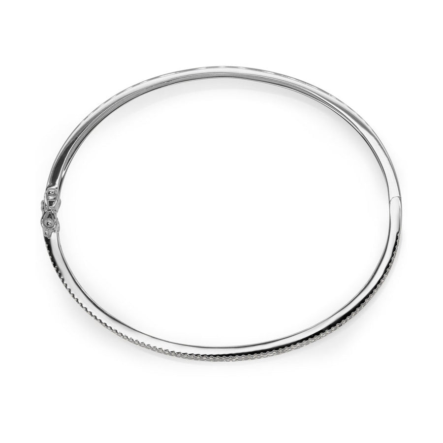 Shy Creation Baguette Diamond Bangle in 14 karat white gold totaling 1.74 carats.