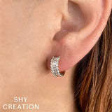 Shy Creation Diamond Baguette Huggie Earrings-Shy Creation Baguette Huggie Earrings - SC55025344 - Shy Creation Diamond Baguette Huggie Earrings in 14 karat white gold with diamonds totaling 1.16 carats.