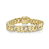 Shy Creation Diamond Pave Link Bracelet 1.69 CT-Shy Creation Diamond Alternating Link Bracelet - SC55020074 - Shy Creation Diamond Alternating Link Bracelet in 14 karat yellow gold with diamonds totaling 1.69 carats.