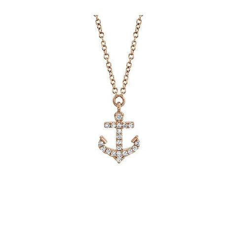 Shy Creation Diamond Anchor Necklace - SC55009548