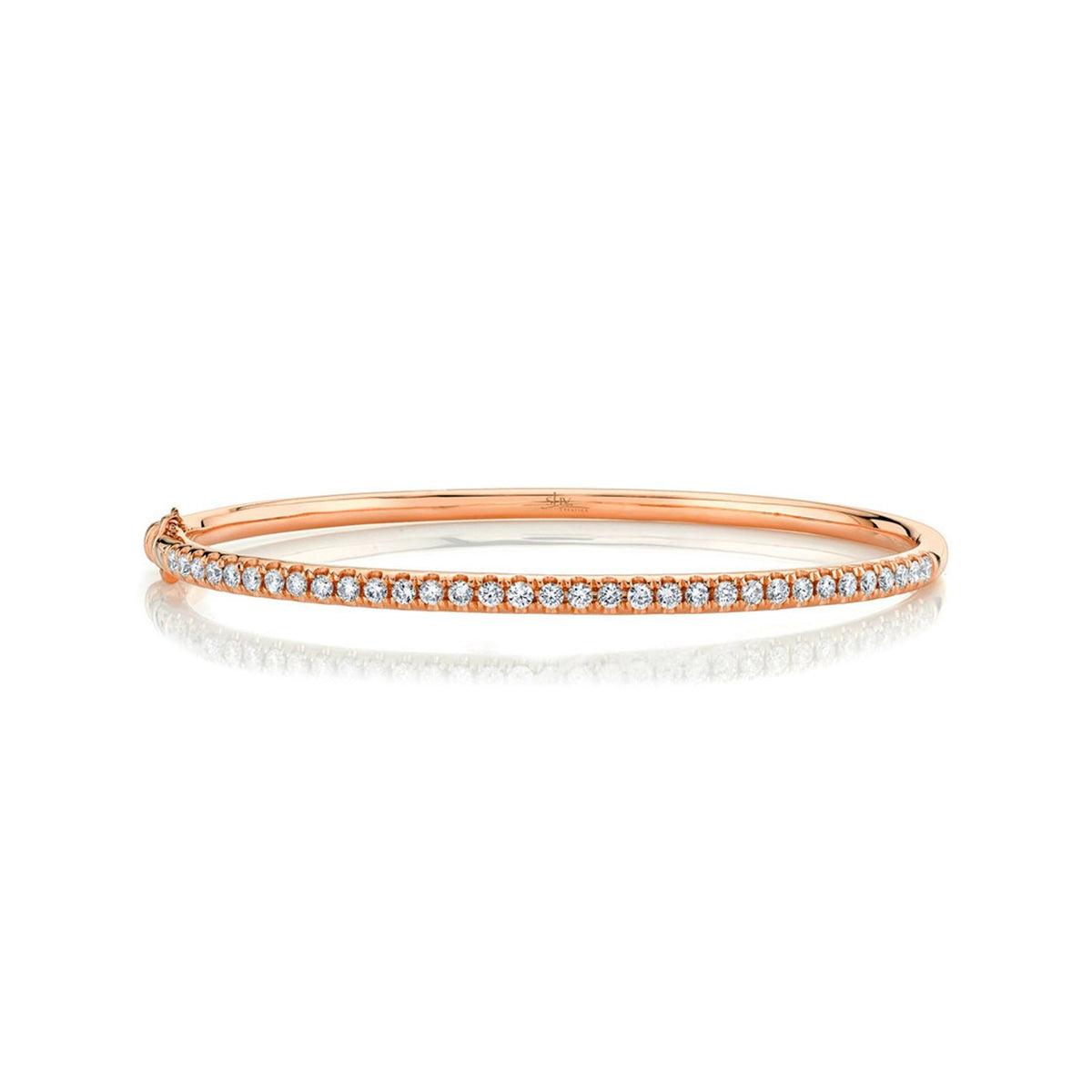 Shy Creation Diamond Bangle - SC22005523ZS - Shy Creation Diamond Bangle in 14 karat rose gold with diamonds totaling 0.88 carats.