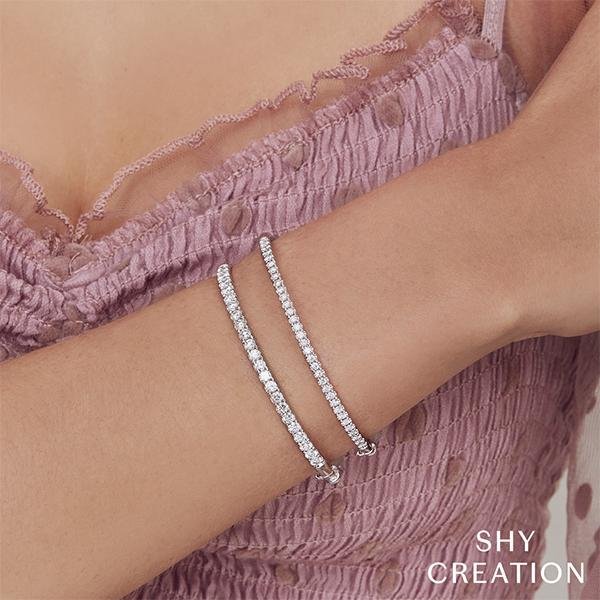 Shy Creation Diamond Bangle - SC22005524ZS - Shy Creation Diamond Bangle in 14 karat white gold with diamonds totaling 2.00 carats.