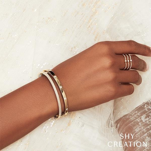Shy Creation Diamond Bangle - SC55004067ZS - Shy Creation Diamond Bangle in 14 karat yellow gold with diamonds totaling 0.38 carats.