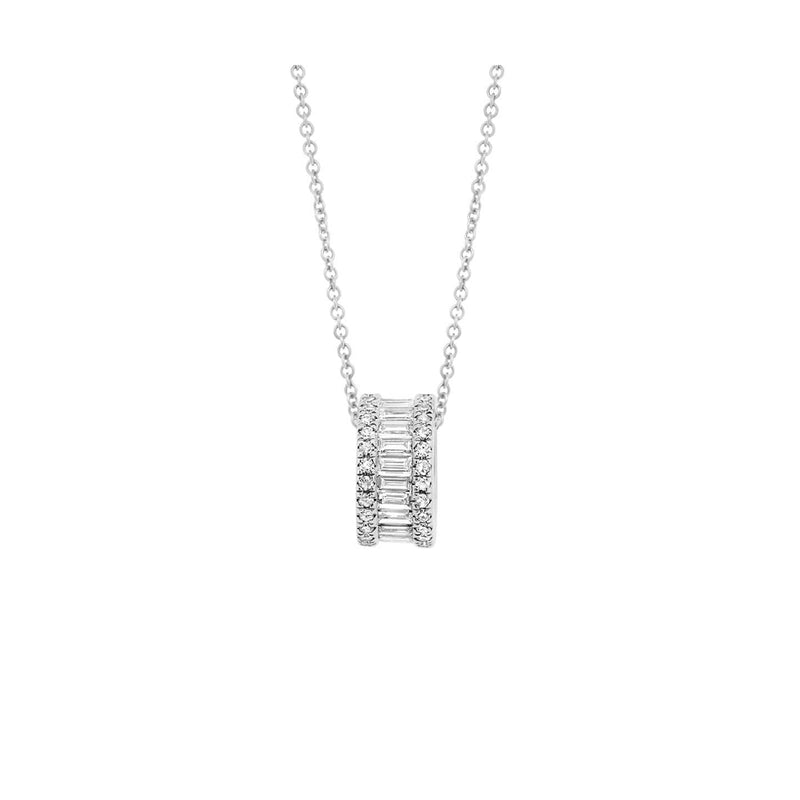 Shy Creation Diamond Baguette Barrel Necklace 0.50 CT-Shy Creation Diamond Barrel Necklace - SC55003985