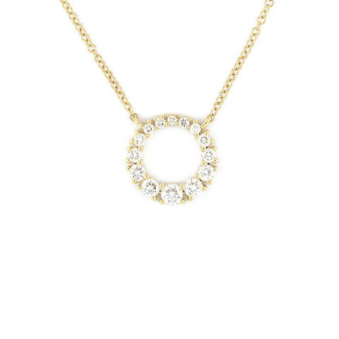 Shy Creation Diamond Circle Necklace-Shy Creation Diamond Circle Necklace - SC55022545