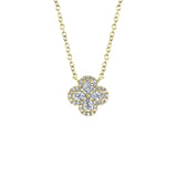 Shy Creation Diamond Clover Necklace 0.41 CT-Shy Creation Diamond Clover Necklace in 14 karat yellow gold with diamonds totaling 0.41 carats.