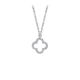 Shy Creation Diamond Clover Necklace-Shy Creation Diamond Clover Necklace - SC55019617 - Shy Creation Diamond Clover Necklace in 14 karat white gold with diamonds totaling 0.08 carats.