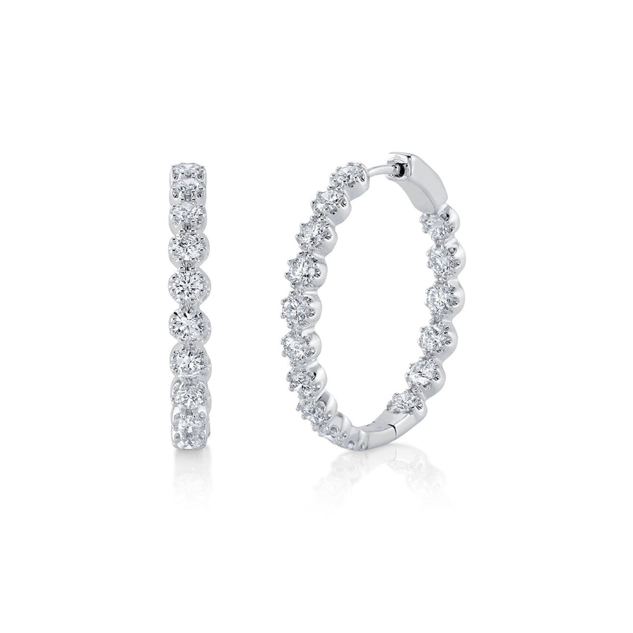Shy Creation Diamond Crown Setting Hoop Earrings - SC55023901D1.00