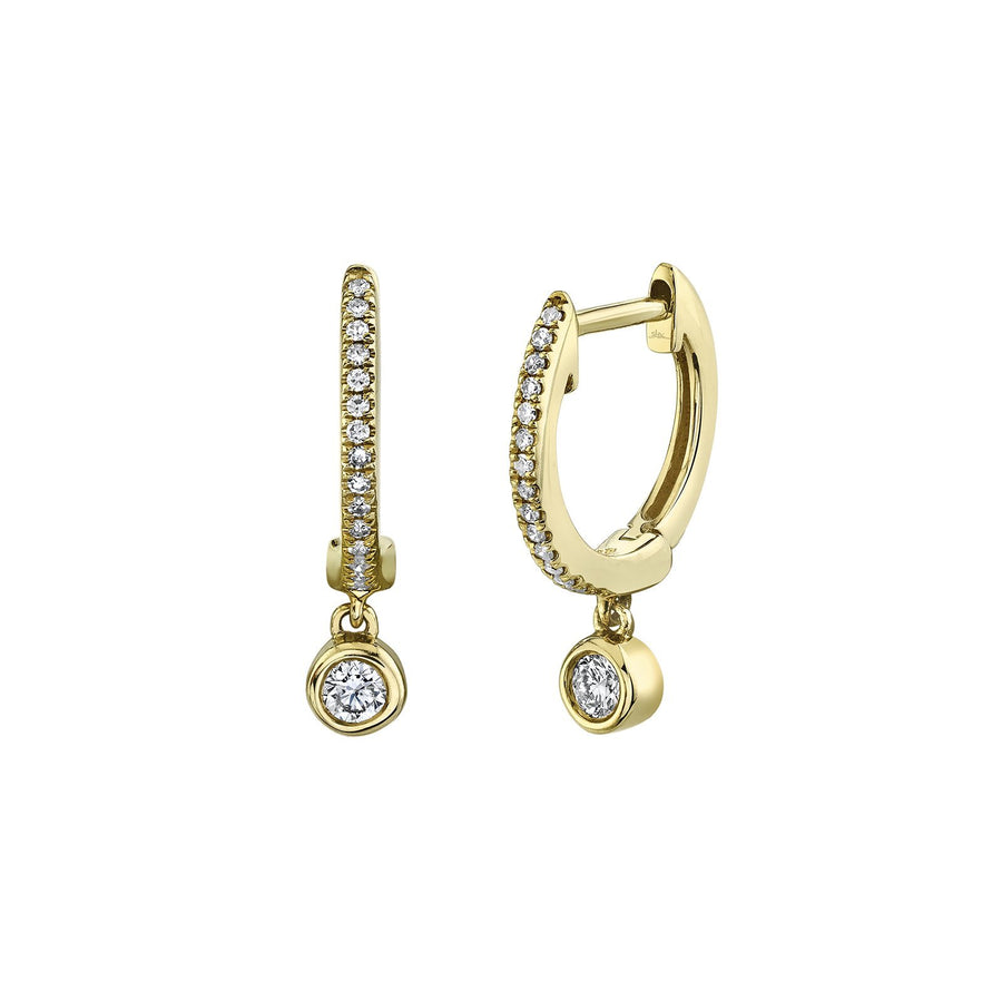 Shy Creation Diamond Dangle Huggie Earrings - SC22007645