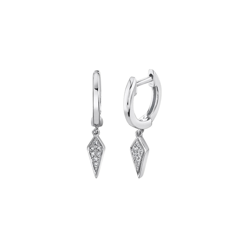 Shy Creation Diamond Huggie Earrings 0.04 CT-Shy Creation Diamond Dangle Huggie Earrings - SC22007653