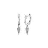 Shy Creation Diamond Dangle Huggie Earrings-Shy Creation Diamond Dangle Huggie Earrings - SC22007653