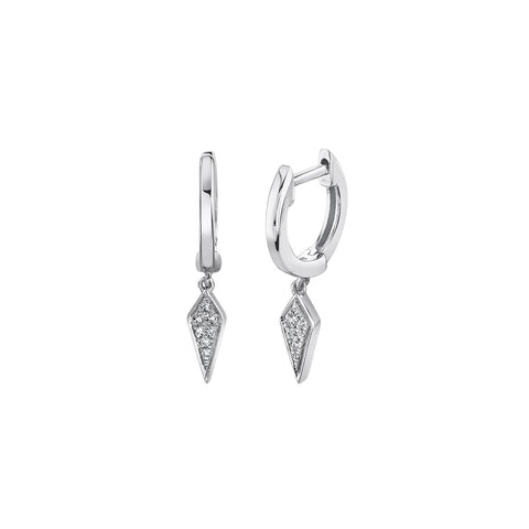 Shy Creation Diamond Dangle Huggie Earrings - SC22007653