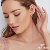 Shy Creation Diamond Dangle Huggie Earrings-Shy Creation Diamond Dangle Huggie Earrings - SC22007654