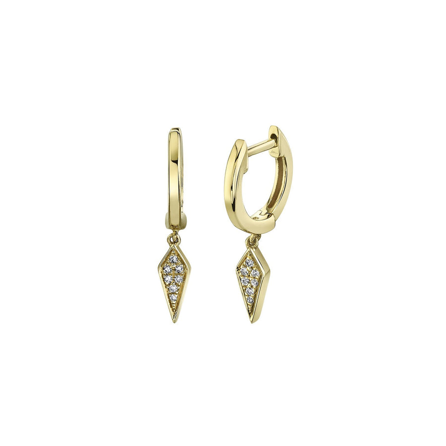 Shy Creation Diamond Dangle Huggie Earrings - SC22007654