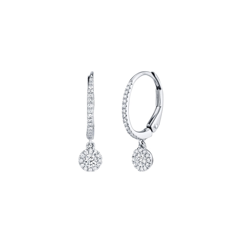 Shy Creation Diamond Earrings 0.30 CT-Shy Creation Diamond Dangle Huggie Earrings - SC55005653