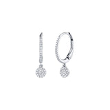 Shy Creation Diamond Dangle Huggie Earrings - SC55005653