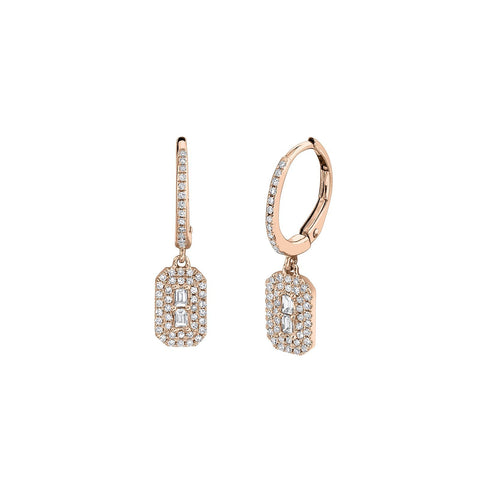 Shy Creation Diamond Dangle Huggie Earrings-Shy Creation Diamond Dangle Huggie Earrings - SC55019922