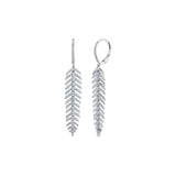Shy Creation Diamond Feather Earrings - SC55004557V2