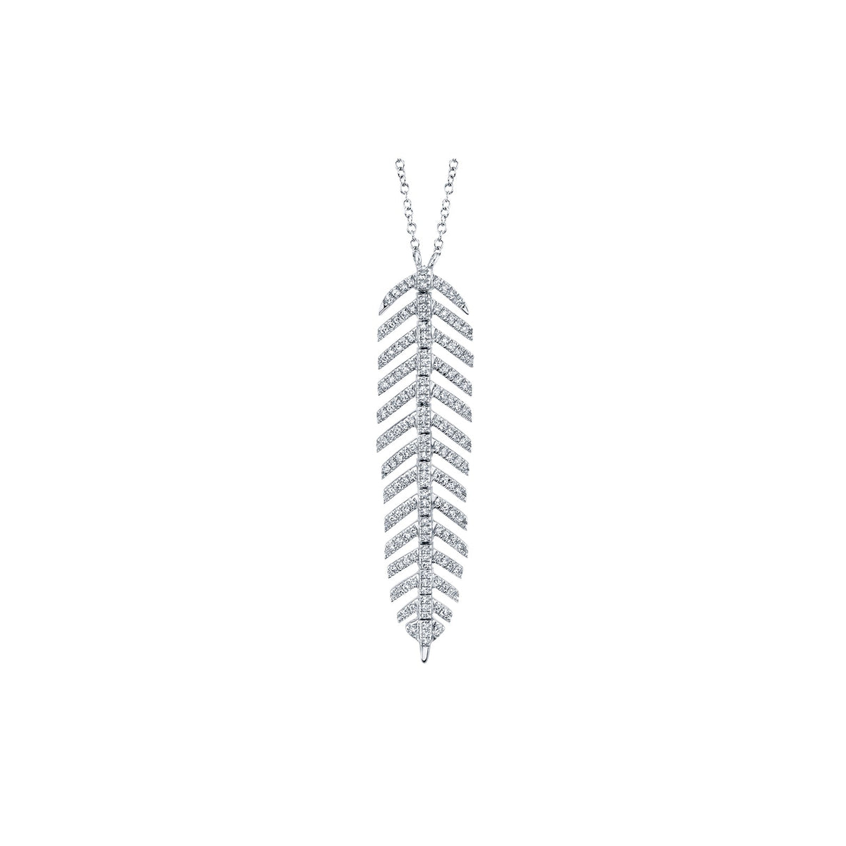 Shy Creation Diamond Feather Necklace - SC55006044