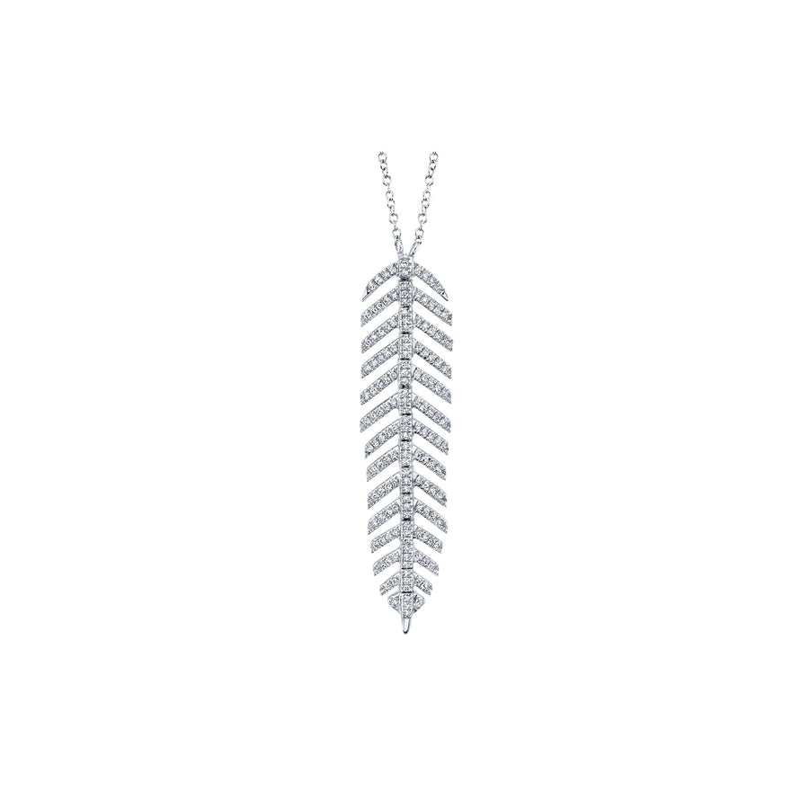 Shy Creation Diamond Feather Necklace - SC55006044