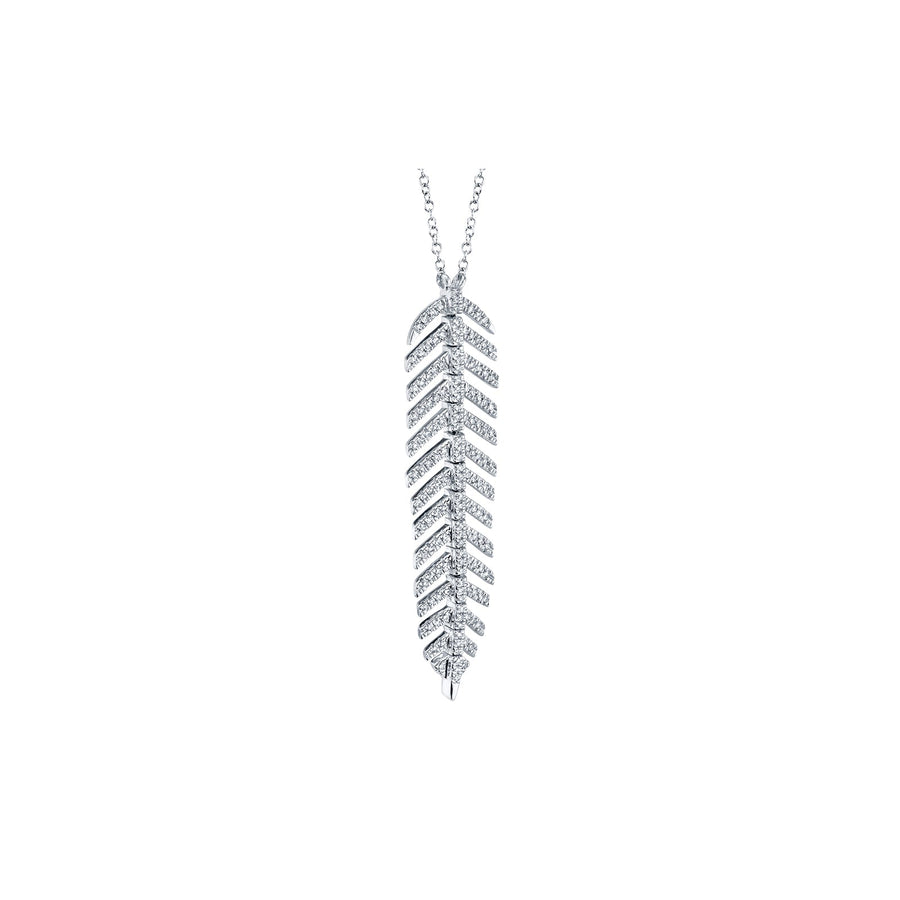 Shy Creation Diamond Feather Necklace - SC55006044
