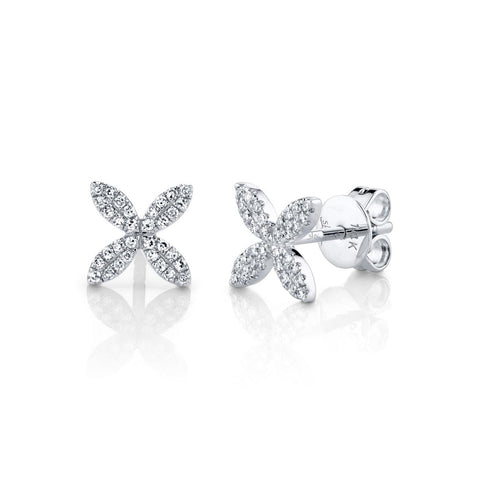 Shy Creation Diamond Flower Earrings - SC55002161