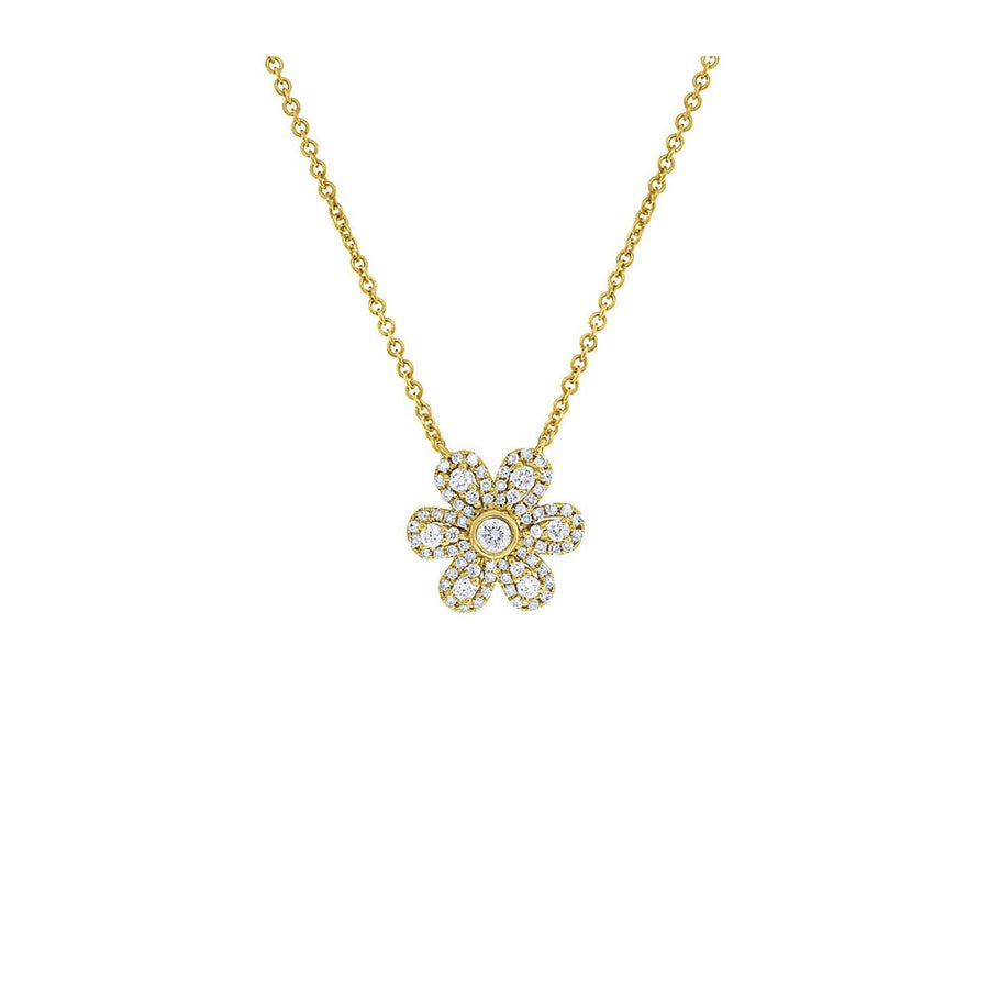 Shy Creation Diamond Flower Necklace - SC55005678