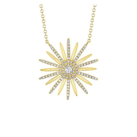 Shy Creation Diamond Flower Necklace 0.69 CT-Shy Creation Diamond Flower Necklace - SC55022683