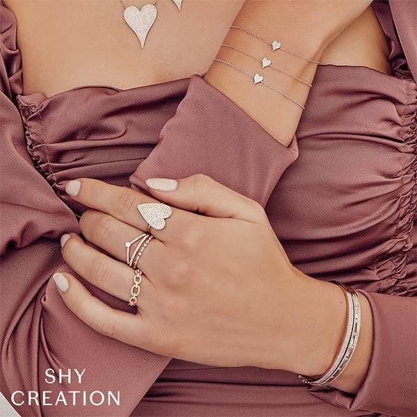 Shy Creation Diamond Heart Bracelet - SC55007634