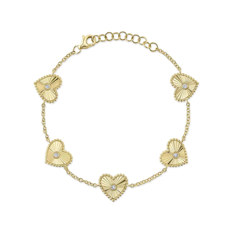 Shy Creation Diamond Heart Bracelet - SC55025484