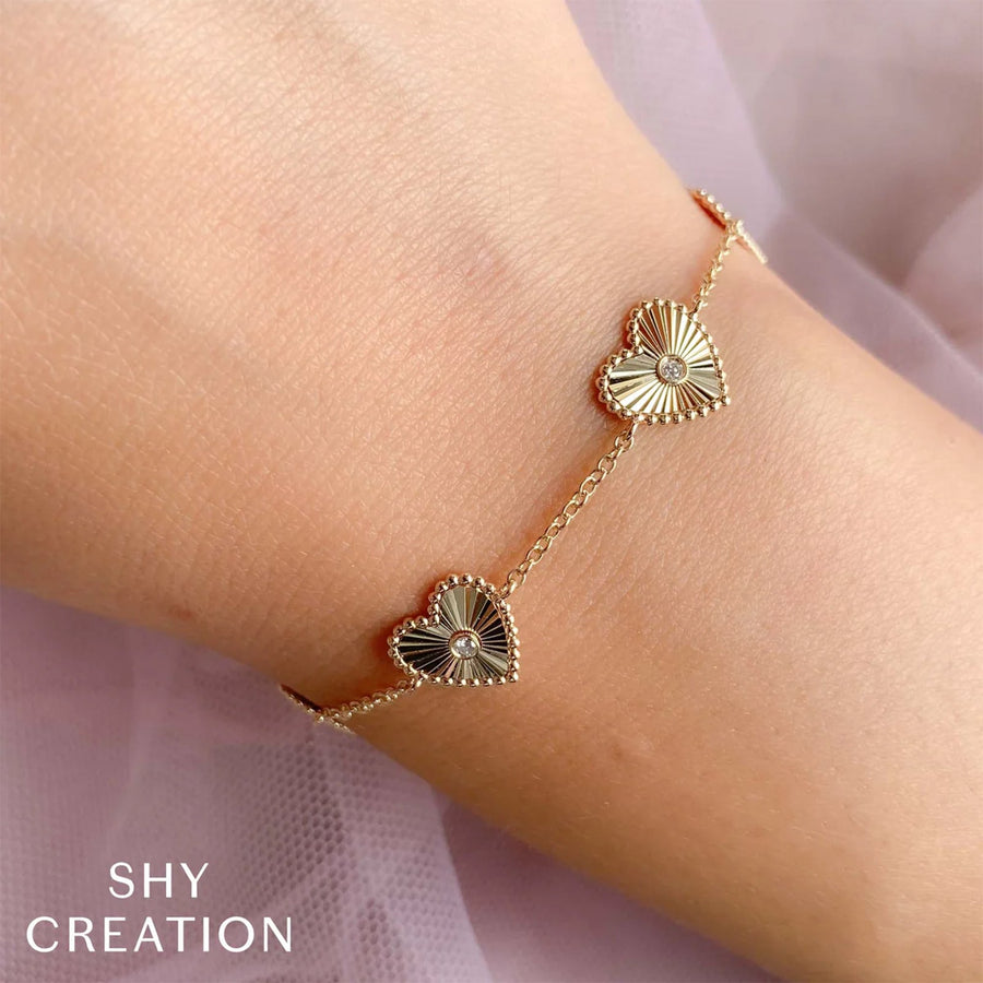 Shy Creation Diamond Heart Bracelet - SC55025484