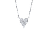 Shy Creation Diamond Heart Necklace-Shy Creation Diamond Heart Necklace in 14 karat white gold with pave diamonds.