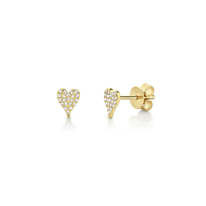 Shy Creation Diamond Heart Stud Earrings 0.1CT-Shy Creation Diamond Heart Stud Earrings - SC55006718