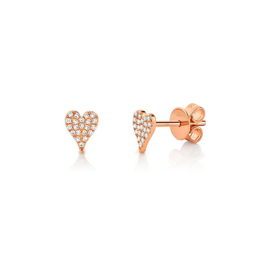 Shy Creation Diamond Heart Stud Earrings - SC55006719