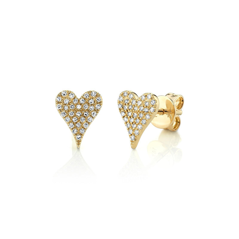 Shy Creation Diamond Heart Stud Earrings 0.14 CT-Shy Creation Diamond Heart Stud Earrings - SC55006929