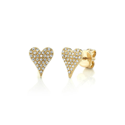 Shy Creation Diamond Heart Stud Earrings - SC55006929