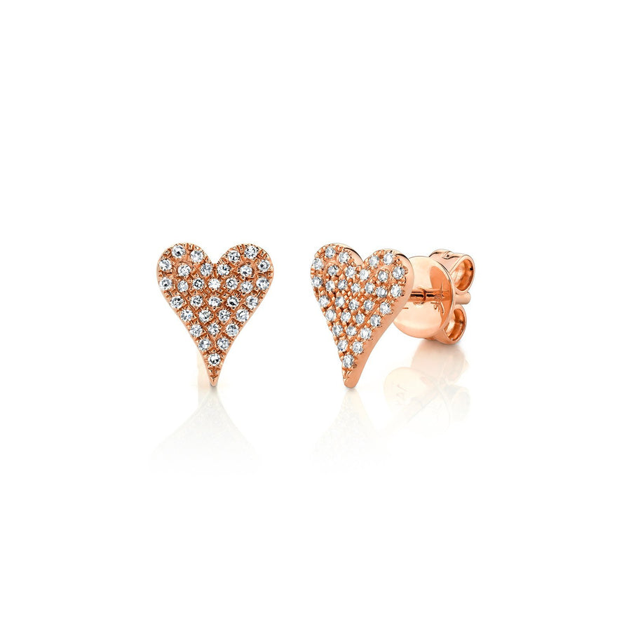 Shy Creation Diamond Heart Stud Earrings - SC55006930