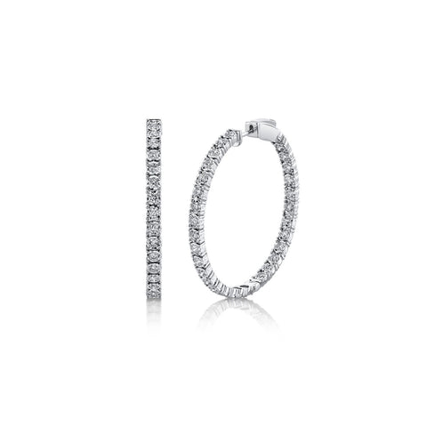 Shy Creation Diamond Hoop Earrings-Shy Creation Diamond Hoop Earrings - SC55006170