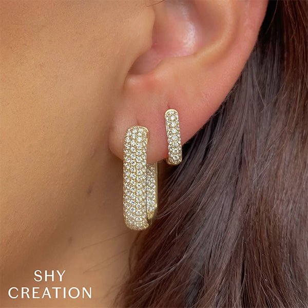 Shy Creation Diamond Huggie Earrings - SC22009572